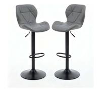 Alivio 2-Piece Modern Faux Leather Adjustable Bar Stool Backrest Bar Chairs in Dark Grey Alivio Dark Grey