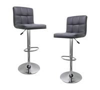 Alivio 2x 360° Swivel PU Leather Luxury Bar Stools in Grey Alivio Grey