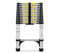 Alivio 3.8M Heavy Duty Telescopic Extension Ladder, 150kg Capacity in Silver Alivio Silver