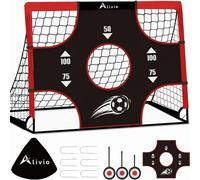 Alivio 3-in-1 Mini Football Goal Post for Kids, Portable Garden Soccer Net with Target Sheet, Foldable Indoor & Outdoor Football Training Set for Boys, Girls & Toddlers
