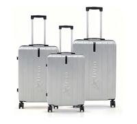 Alivio 3 Piece Hard-Shell Luggage Set with Secure Number Lock, 360 Spinner Wheels & 3-Step Telescopic Handle - Lightweight Travel Trolley Suitcase Set (Small/Medium/Large) (Silver)