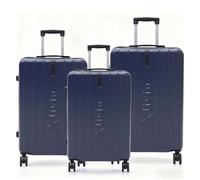 Alivio 3 Piece Hard-Shell Luggage Set with Secure Number Lock, 360 Spinner Wheels & 3-Step Telescopic Handle - Lightweight Travel Trolley Suitcase Set (Navy Blue, Small/Medium/Large)