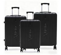 Alivio 3 Piece Hard-Shell Luggage Set with Secure Number Lock, 360 Spinner Wheels & 3-Step Telescopic Handle - Lightweight Travel Trolley Suitcase Set (Small/Medium/Large) (Black)