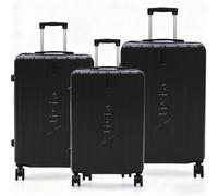 Alivio 3 Piece Hard-Shell Luggage Set with Secure Number Lock, 360 Spinner Wheels Lightweight Travel Trolley Suitcase Set (Black, Small/Medium/Large)