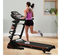 Alivio 3-Speed Auto-Incline Multifunctional Treadmill With 6.5In Lcd Display & 2 Barbell Running Fitness Machine