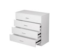 Alivio 4 Drawers Bedside Cabinet Chest Of Drawers For Office Bedroom (White)