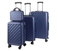 Alivio 4 Piece Luggage Set, Lightweight Hard Shell ABS Suitcase, 3-Stage Adjustable Telescopic Handle Trolley 14, 20, 24, 28in (Pack of 4 Pc, Blue)