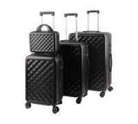 Alivio 4 Piece Luggage Set Lightweight Hard Shell ABS Suitcase (Black)
