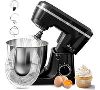 Alivio 5L Stand Mixer 1500W Heavy Duty Kitchen Mixer, 10+ Speed Control with Pulse, Electric Food Mixer with Dough Hook, Flat Beater & Whisk, Stainless Steel Bowl for Baking & Kneading (Black)