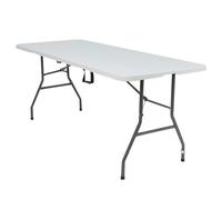 Alivio 6ft Folding Table 180 x 70 x 74cm, Heavy Duty Trestle Table for Camping Buffet Wedding Market Garden Party Car Boot Stall Picnic Indoor Alivio White 1 Pack