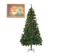 Alivio 6ft LED Christmas Tree with Stand & Decorative Warm Light Frame - Realistic Decorative Artificial Xmas Tree (2Pc Combo)