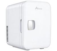 Alivio 6L Mini Fridge Portable Cold-Warm Electronic Refrigerator, Quiet & Energy Efficient Small Fridge for Bedroom, Office & Car, Skincare, Drinks & Cosmetics Storage with AC/DC Power (White)