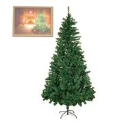Alivio 7ft Christmas Tree with Stand & Decorative Warm Light Frame - Realistic Decorative Artificial Xmas Tree (2Pc Combo)