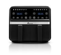 Alivio 9L Dual Basket Digital Air Fryer Oven w/ LED Touchscreen, 14 Preset Cooking Programs, Dual Zone Sync Cooking, Oil-Free Healthy Fryer for Alivio Black