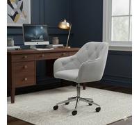 Alivio Adjustable Velvet Office Chair with Chrome Base & Wheels in Grey Alivio Grey