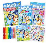 Alivio Bluey 3-Piece Activity Set, Colouring Kit With Pens, Reusable Aqua Magic Water Reveal Pad & Sticker Activity Pad