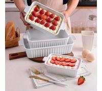 Alivio Ceramic Baking Dish For Oven Microwave Porcelain Bakeware (Pack Of 4)