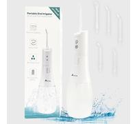 Alivio Dental Tooth Water Flosser Teeth Cleaner 5 Jet Tips 400ML in White Alivio White