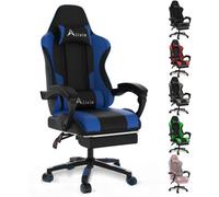 Alivio Ergonomic Gaming Chair With Massage Lumbar Cushion (Blue)