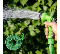 Alivio Expandable Garden Hose Pipe 50ft, 7 Spray Functions, Spray Gun & Connectors, Lightweight Heavy Duty & Easy Storage (Green)