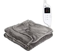Alivio Flannel Electric Low Energy Heated Blanket in Grey Alivio Grey