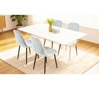 Alivio Four-Piece Velvet Dining Chairs Upholstered Curved Backrest: Green