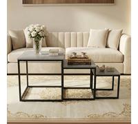 Alivio Space-Saving Nesting Coffee Table Set for Home & Office (3 Pc ) in Grey Alivio Grey