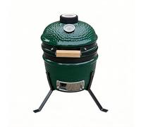 Alivio Kamado 13" Ceramic Mini BBQ Grill Smoker Egg Charcoal Cooking Oven, Portable Oven and Smoker with Stand (Green)
