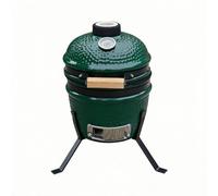 Alivio Kamado 13" Ceramic Mini BBQ Grill Smoker Egg Charcoal Cooking Oven, Portable Oven and Smoker with Stand (Green)