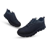 Alivio Lightweight Steel Head Safety Shoes Breathable Toe Cap, Safety Trainers Men Women, Non-Slip Puncture Proof Shoes Prevent Sharp Objects (Blue, 10)