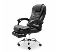 Alivio Office Massage Chair with 360 Swivel, Footrest & Lumbar Support (Black) in Black Alivio Black