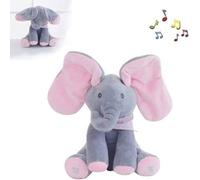 Alivio Peek-a-boo Elephant Singing Musical Baby Plush Toy Stuffed Doll in Grey Alivio Grey