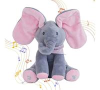 Alivio Peek-a-boo Elephant Singing Musical Baby Plush Toy Stuffed Doll in Grey Alivio Grey