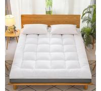 Alivio Plush Soft 4 Inch Deep King Mattress Topper in White Alivio White King