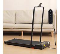 Alivio Portable Treadmill with Remote Control 1-10 km/h Speed, LED Display, Shock Absorption, Anti-Slip Belt, Auxiliary Armrest, Compact Home Walking & Jogging Machine (Black)