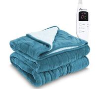 Alivio Premium Electric Heated Blanket with 7 Heat Levels & 9 Timer Modes in Teal | Size: 130 cm x 160 cm Alivio Teal 130 cm x 160 cm