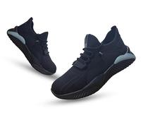 Alivio Safety Shoes Breathable Toe Cap, Safety Trainers Men & Women, Non-Slip Puncture Proof Shoes Prevent Sharp Objects (Navy Blue, 10)