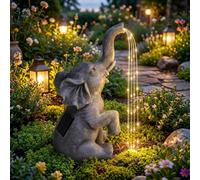 Alivio Solar Elephant Statue Garden Decoration Outdoor Figurine With Glowing Led Lights For Patio Yard Lawn And Porch Ornaments