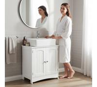 Alivio Under Sink Bathroom Cabinet for Wall-Hung Washbasin with Magnet Doors in White Alivio White