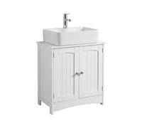 Alivio Under Sink Bathroom Cabinet with Magnetic Doors & Metal Handles Grey