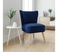 Alivio Upholstered Modern Velvet Accent Chair For Living Room & Bedroom (Blue)