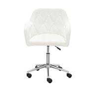 Alivio Velvet Height Adjustable Office Chair, Tufted Accent Armchair with Chrome Base & Wheels