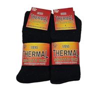 Aliwal Fashion Men's Non-Elastic Thermal Socks - Thick Winter Warmth and Comfort, Moisture Wicking, Breathable for Boots, Walking, Hiking, Diabetic (6-11, 6 Pairs)