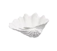 ALIWINER Medium White Scalloped Clam Shell Bowl Sea Shell Decor for Nautical Beach House,Coastal Decor Gift of Housewarming and Wedding Party