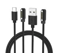 Aliwisdom 2-Pack Charger Magnetic 4 Pin Compatible with PLAUD Note Pro & Note AI Voice Recorder, 60cm / 2 Ft USB 4-Pin 7.62mm Replacement Charger Magnetic Charging Cable Cord (USB-C+USB-A)