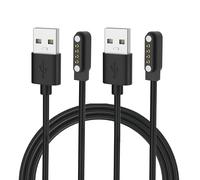 Aliwisdom 2-Pack Charger Magnetic 4 Pin Compatible with PLAUD Note Pro & Note AI Voice Recorder, Plaid Charger 60cm / 2 Ft USB-A 4-Pin 7.62mm Replacement Charging Cable Cord (USB-A)