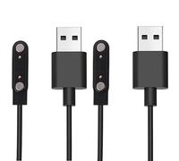 Aliwisdom [2 Pack] Universal Smart Watch Charger Magnetic 7.62mm, Smartwatch Accessories USB Cable 2 Pin Magnetic Replacement Charger Compatible Cable Contact pin spacing 7.5mm - 8mm