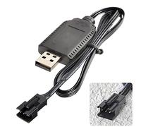 Aliwisdom Smart Universal RC Charger Cable with SM-3P Connector Plug for 7.4V 2S Lipo Battery, Compatible with RC Car, Boat, Plane, Drone, Tank, Helicopter and Other Remote Control Toys