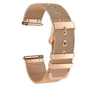 Aliwisdom Universal Replacement Watch Straps 18mm 20mm 22mm for Smart wacth, Smartwatch Accessories Replacement Bands Stainless steel Metal Mesh quick release Replacement strap (22 mm, Rose Gold)