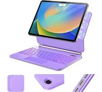 ALIWLHOF for iPad 9th Generation Case with Keyboard,Magic Magnetic Keyboard Case for iPad 10.2 9th/8th/7th Gen & Air 3,Pro 10.5, Multi-Touch Trackpad - Backlit - Floating Cantilever Stand (Purple)